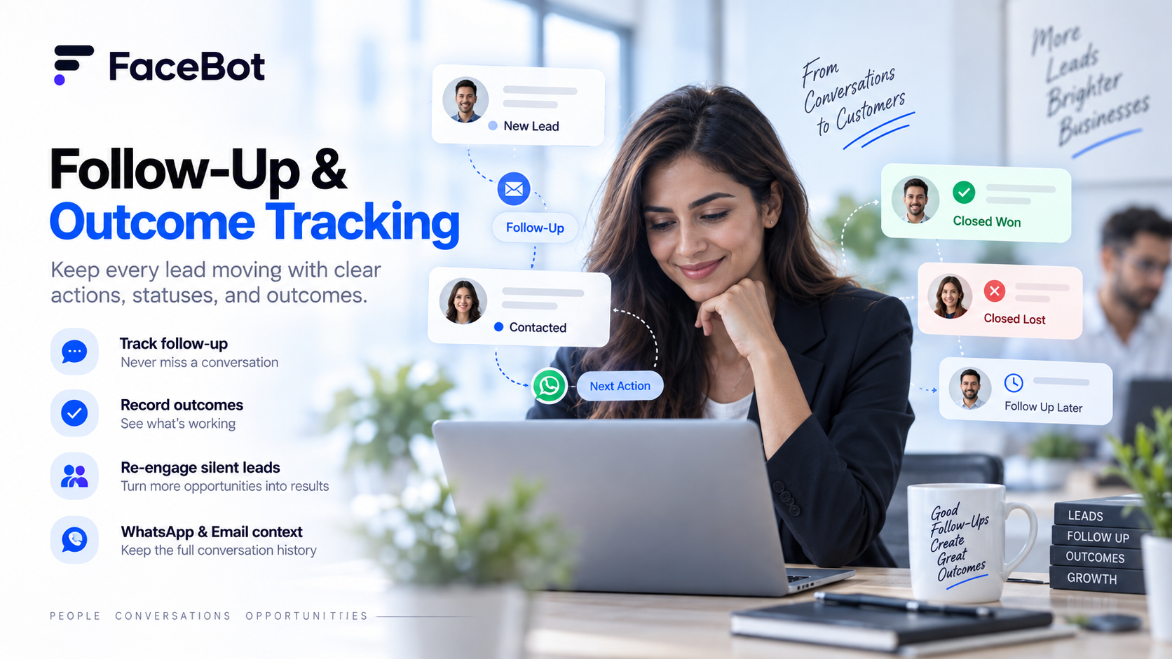 FaceBot Follow-Up & Outcome Tracking: Keep Every Lead Moving