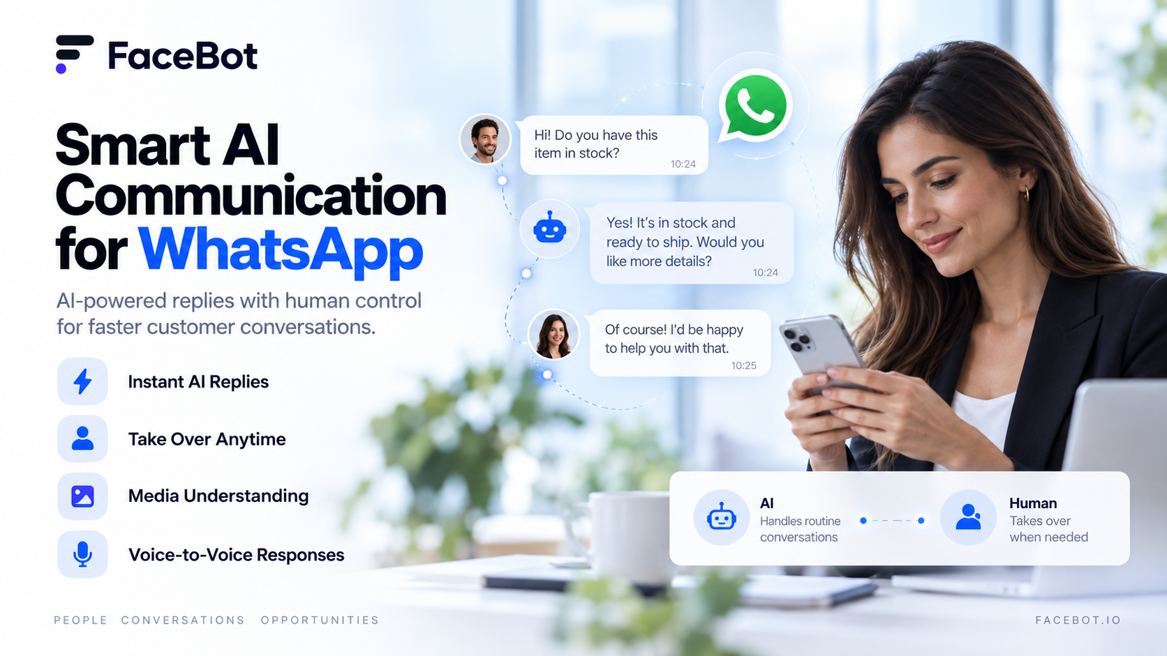 Smart AI Communication for WhatsApp: FaceBot AI Sales Agent